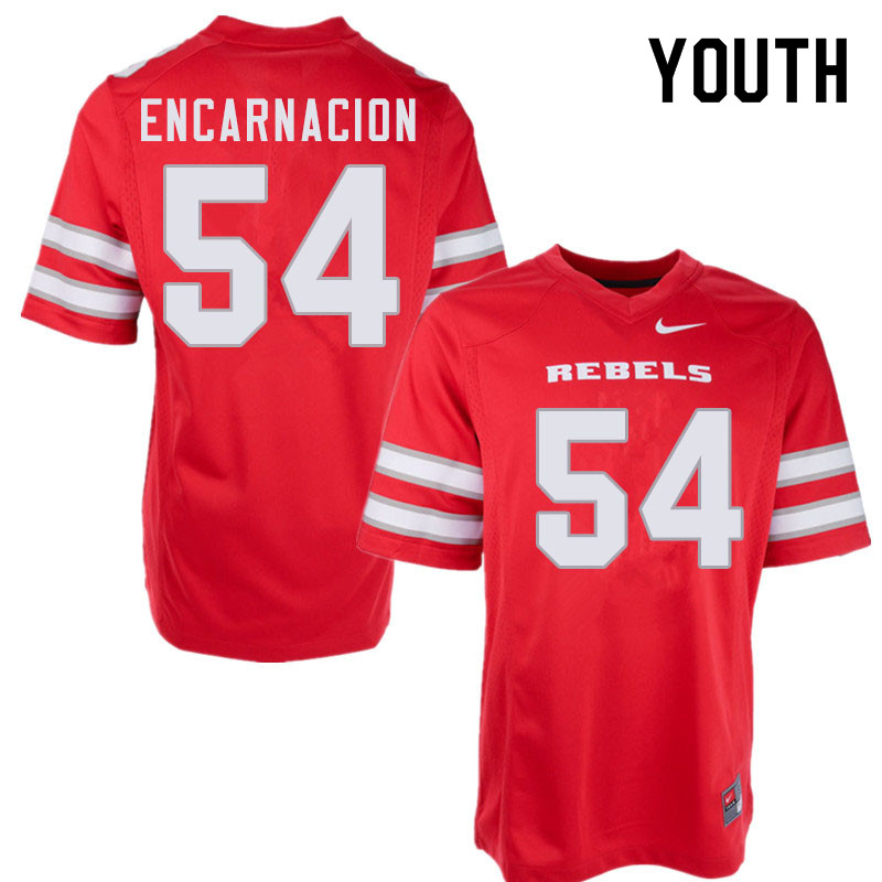 Youth #54 Jaylen Encarnacion UNLV Rebels College Football Jerseys Sale-Red - Click Image to Close